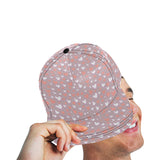 coral white heart pattern All Over Print Snapback Cap