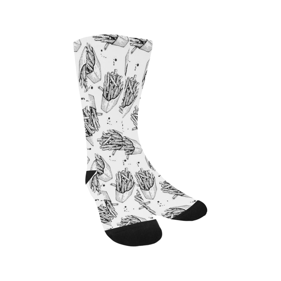 Hand drawn french fries pattern Crew Socks