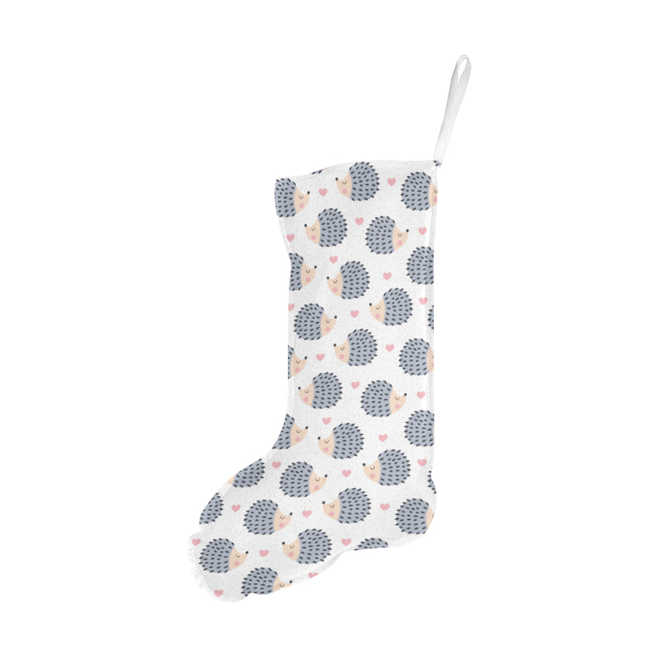 Hedgehog Pattern Print Design 04 Christmas Stocking