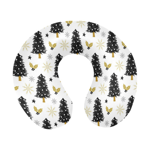 Christmas tree holly snow star pattern U-Shaped Travel Neck Pillow