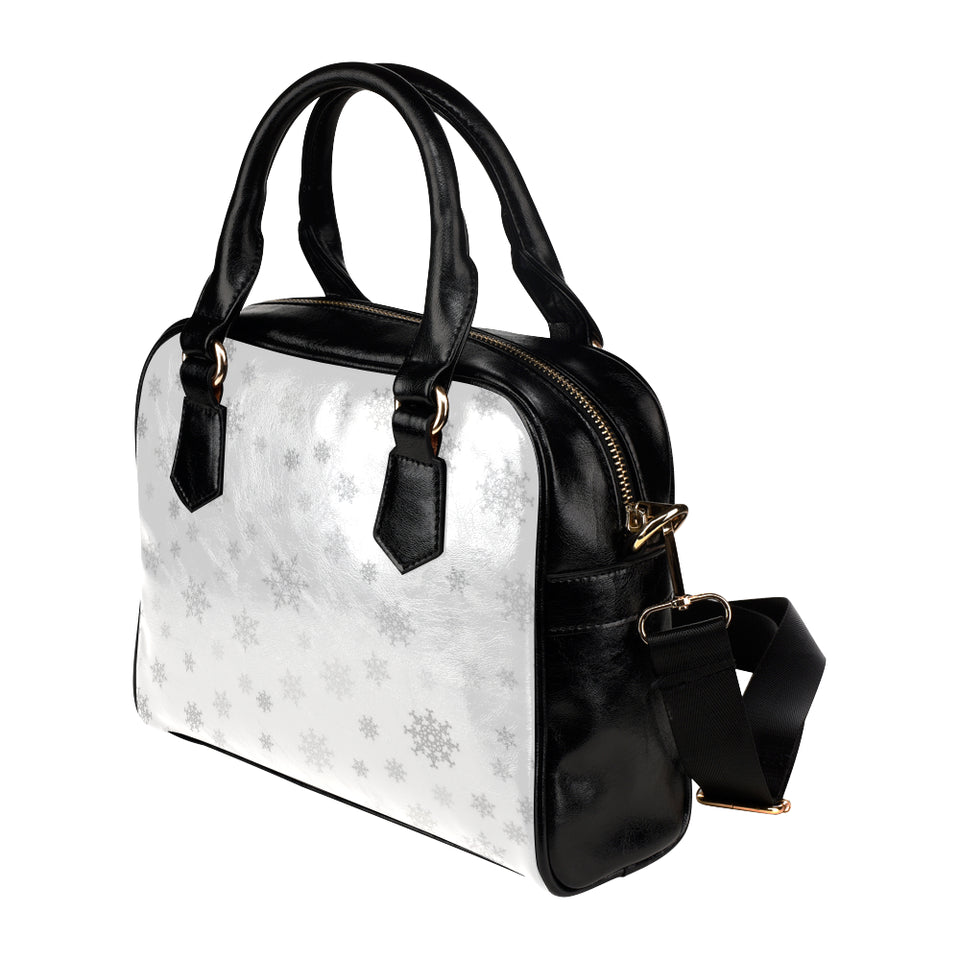 Snowflake pattern white background Shoulder Handbag