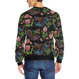 Dragons flower pattern Men's Crew Neck Sweatshirt