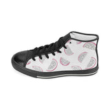 dragon fruit pattern Women's High Top Canvas Shoes Black