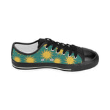 Sun green background Kids' Boys' Girls' Low Top Canvas Shoes Black