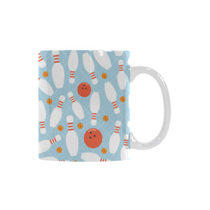 Bowling ball bowling pins blue blackground Classical White Mug (Fulfilled In US)
