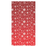 Snowflake pattern red background Bath Towel