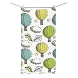 Hot Air Balloon Bird Cloud Pattern Bath Towel
