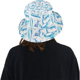 Watercolor dolphin pattern Unisex Bucket Hat