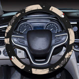 Christmas Pugs Santa_s red cap pattern Car Steering Wheel Cover