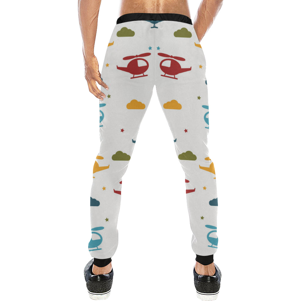 Colorful helicopter pattern Unisex Casual Sweatpants