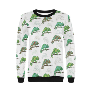 Chameleon lizard pattern Women's Crew Neck Sweatshirt