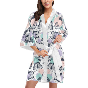 Butterfly pattern Women's Short Kimono Robe