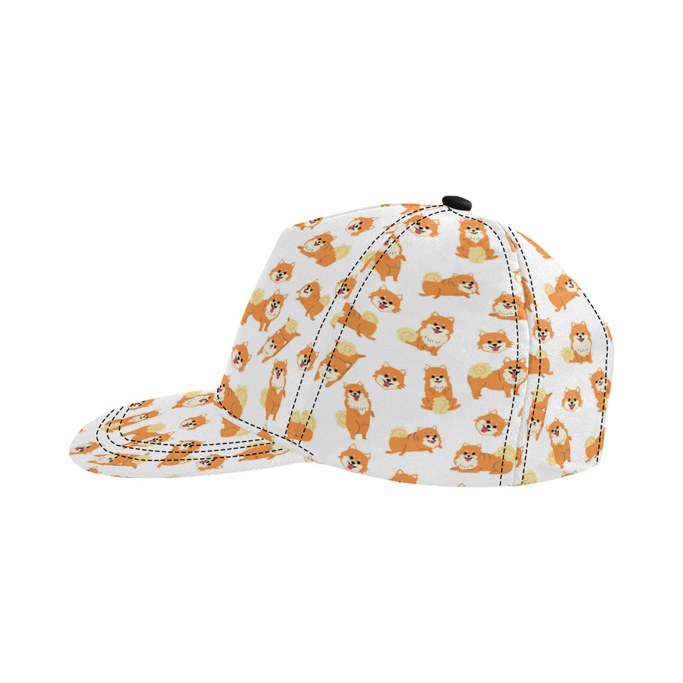 Brown pomeranian pattern All Over Print Snapback Cap