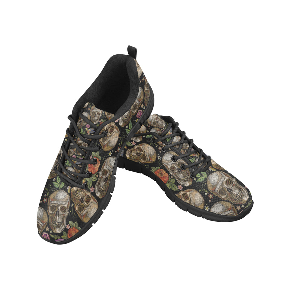 Skull rose humming bird flower pattern Women's Sneaker Shoes