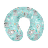 Cute koalas blue background pattern U-Shaped Travel Neck Pillow