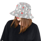 Cute polar bear christmas snow pattern Unisex Bucket Hat
