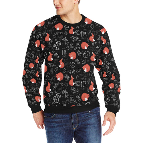 fox sleeping fox pattern Men's Crew Neck Sweatshirt