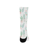 Pastel color cactus pattern Crew Socks