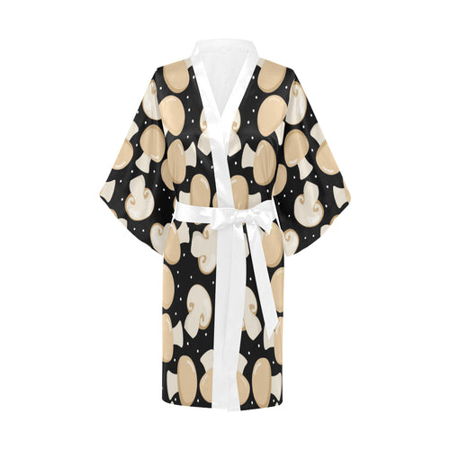 Champignon mushroom pattern Women's Short Kimono Robe