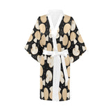 Champignon mushroom pattern Women's Short Kimono Robe