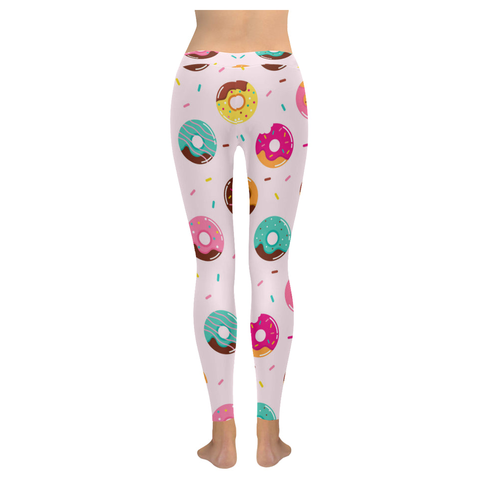Donut pattern glaze pink background Women's Legging Fulfilled In US