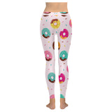 Donut pattern glaze pink background Women's Legging Fulfilled In US