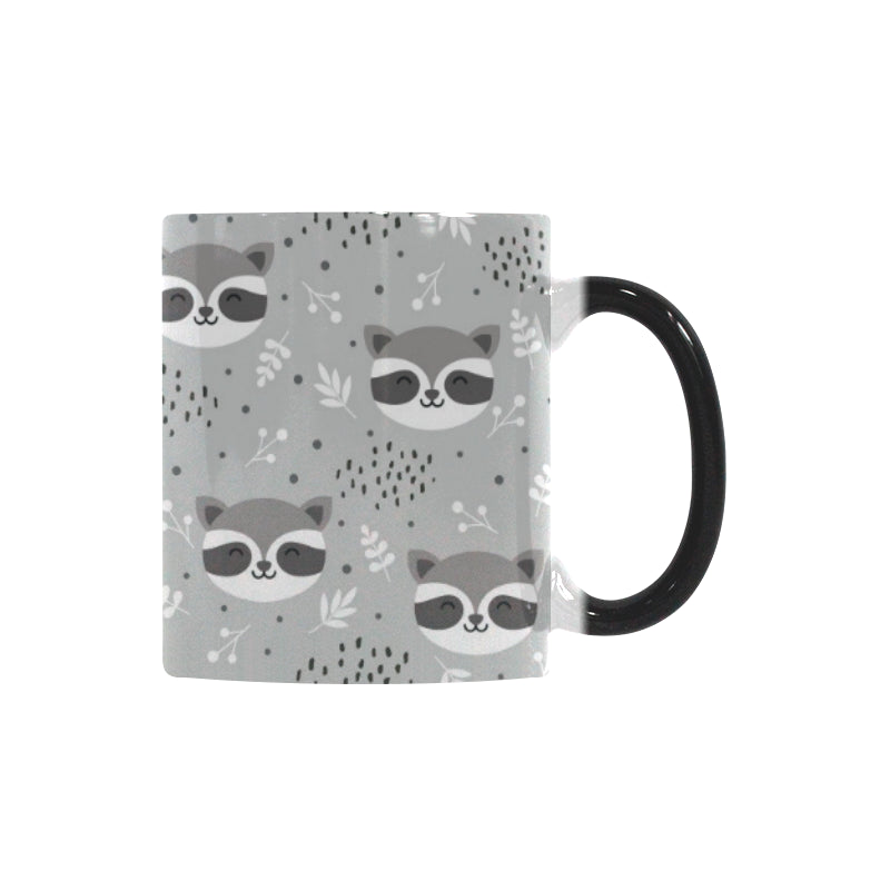 Cute raccoons leaves dot Morphing Mug Heat Changing Mug