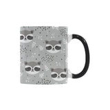 Cute raccoons leaves dot Morphing Mug Heat Changing Mug