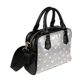 Heart pattern gray background Shoulder Handbag