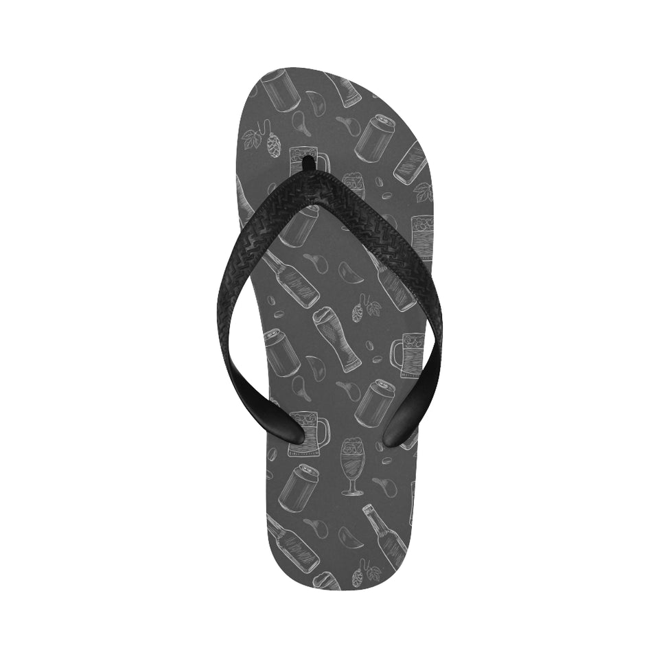 Beer hand drawn pattern Unisex Flip Flops