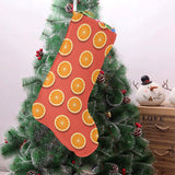 Oranges pattern red background Christmas Stocking