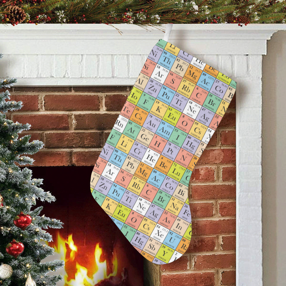 Chemistry Periodic Table Pattern Print Design 01 Christmas Stocking