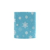 Snowflake pattern blue background Morphing Mug Heat Changing Mug