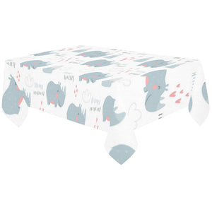 cute rhino heart pattern Tablecloth