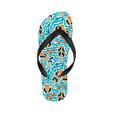 Cute sea otters fishe sea urchin pattern Unisex Flip Flops