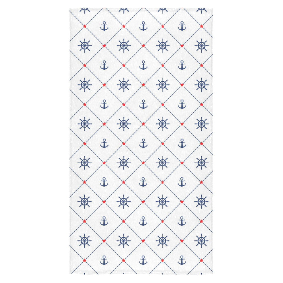 Anchor rudder nautical design pattern Bath Towel