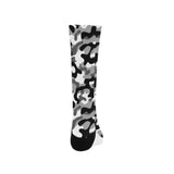 Black white camouflage pattern Crew Socks