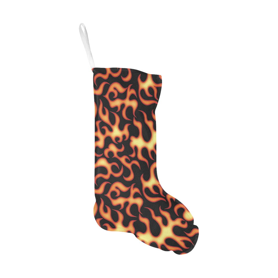 Fire flame dark pattern Christmas Stocking