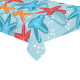 Blue red orange starfish pattern Tablecloth