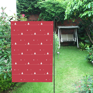 Christmas tree star snow red background House Flag Garden Flag