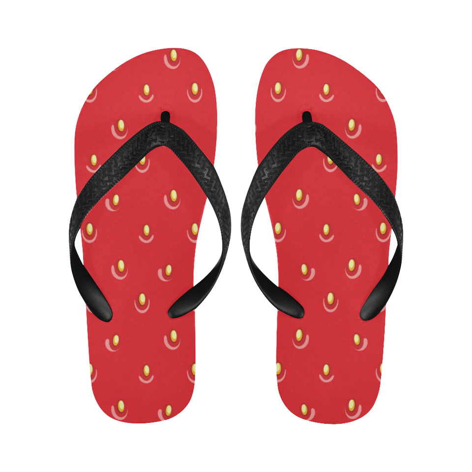 strawberry texture skin pattern Unisex Flip Flops