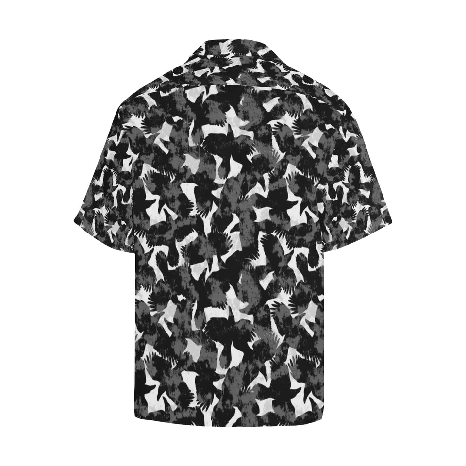 Crow illustration pattern Men's All Over Print Hawaiian Shirt