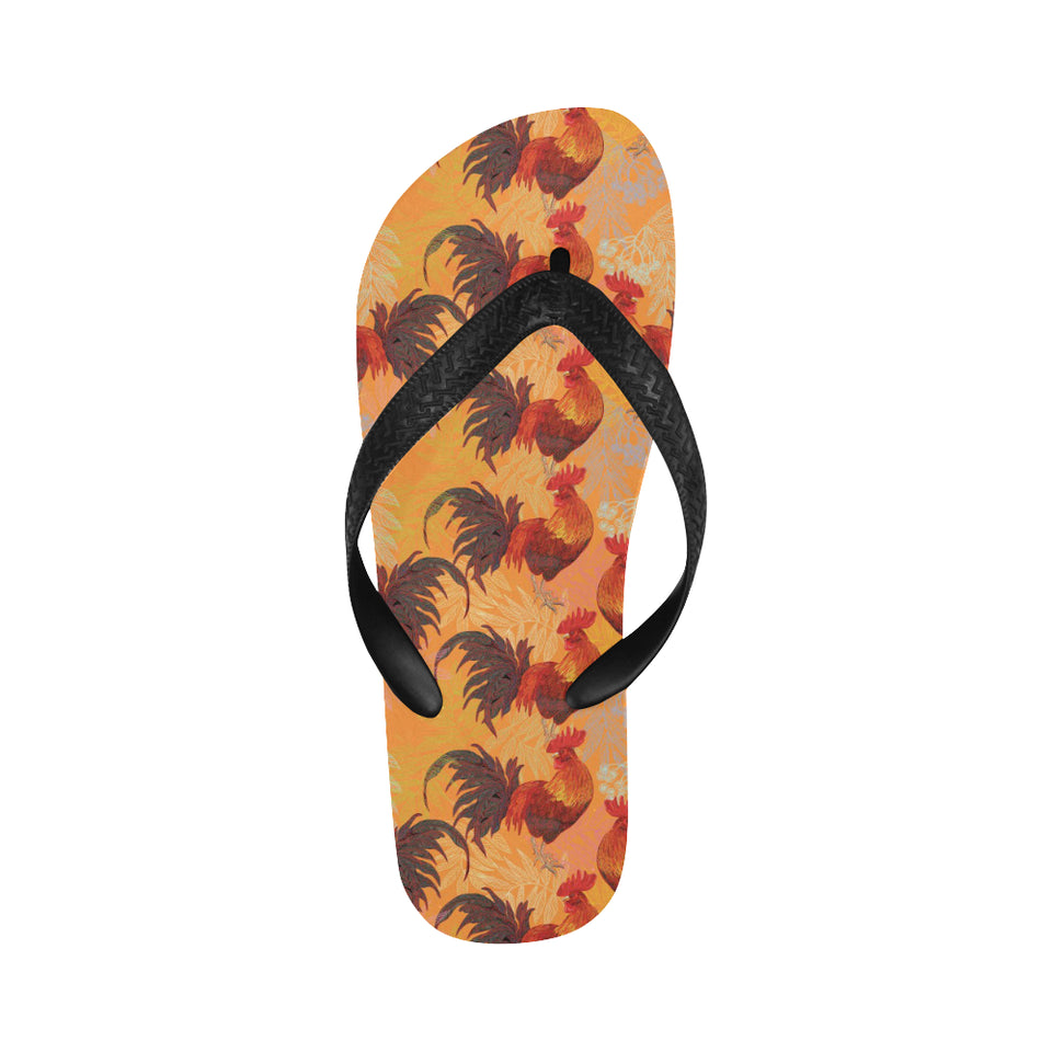 red rooster chicken cock pattern Unisex Flip Flops