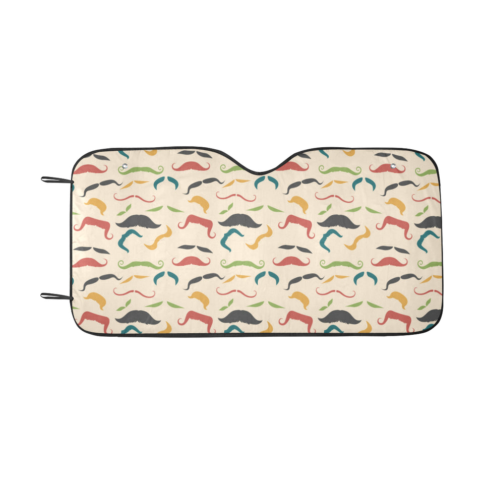 Mustache Beard Pattern Print Design 03 Car Sun Shade