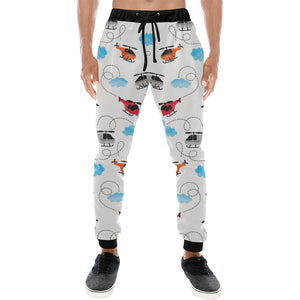 Watercolor helicopter cloud pattern Unisex Casual Sweatpants