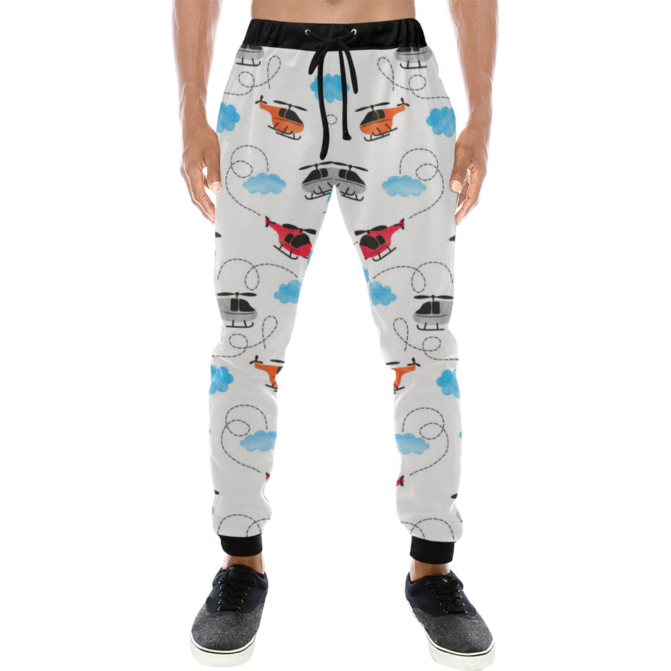 Watercolor helicopter cloud pattern Unisex Casual Sweatpants