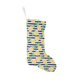 Pineapples pattern striped background Christmas Stocking