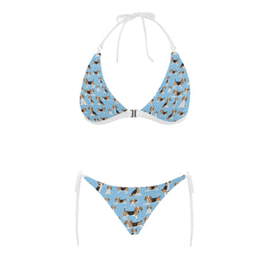 Beagle dog blue background pattern Sexy Bikinis Two-Piece Swimsuits