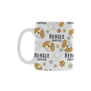 Cute beagle dog pattern background Classical White Mug (Fulfilled In US)