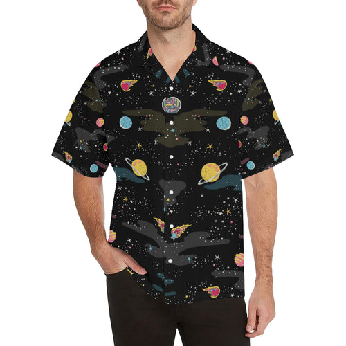 space pattern Men's All Over Print Hawaiian Shirt